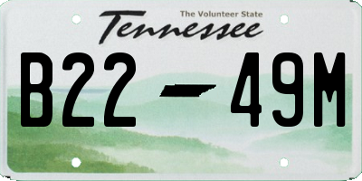 TN license plate B2249M