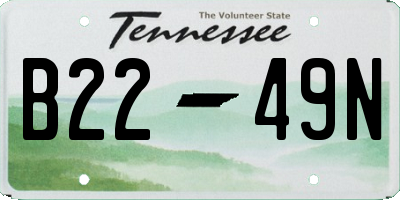 TN license plate B2249N