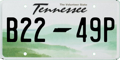 TN license plate B2249P