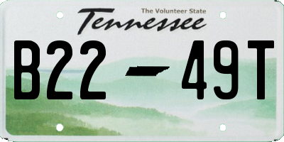 TN license plate B2249T