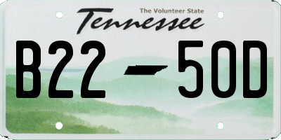 TN license plate B2250D