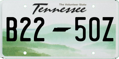 TN license plate B2250Z