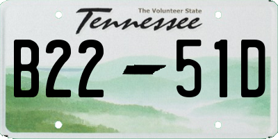 TN license plate B2251D