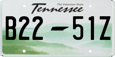TN license plate B2251Z