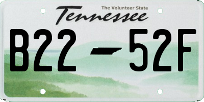 TN license plate B2252F