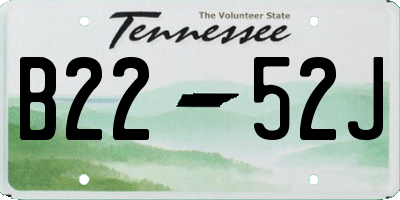 TN license plate B2252J