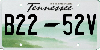 TN license plate B2252V