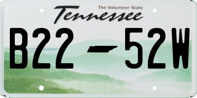 TN license plate B2252W