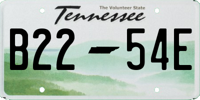 TN license plate B2254E