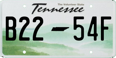 TN license plate B2254F