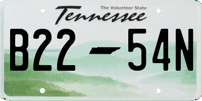 TN license plate B2254N