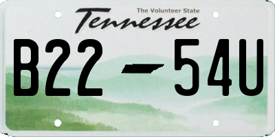 TN license plate B2254U