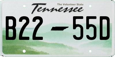 TN license plate B2255D