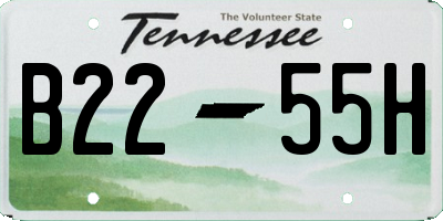 TN license plate B2255H