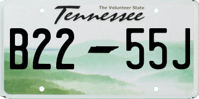 TN license plate B2255J