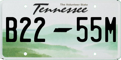 TN license plate B2255M