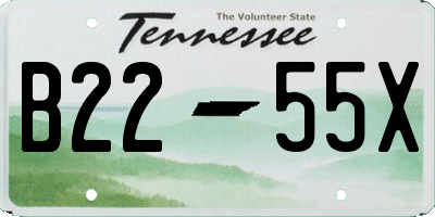 TN license plate B2255X