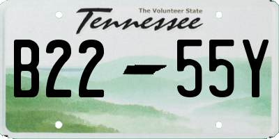 TN license plate B2255Y