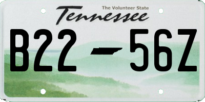 TN license plate B2256Z