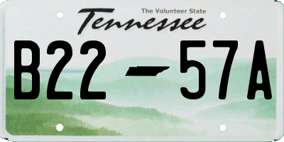 TN license plate B2257A