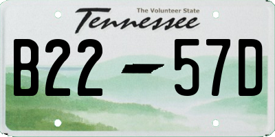 TN license plate B2257D