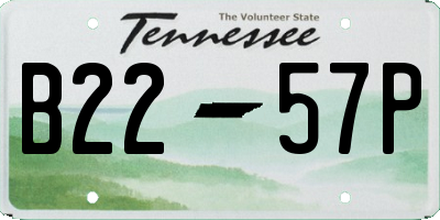 TN license plate B2257P