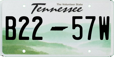 TN license plate B2257W