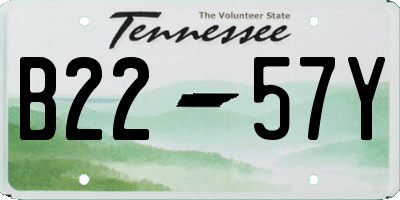 TN license plate B2257Y
