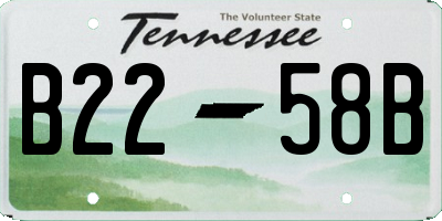 TN license plate B2258B