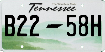 TN license plate B2258H