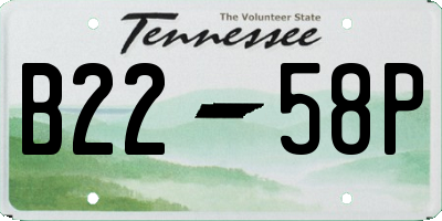 TN license plate B2258P