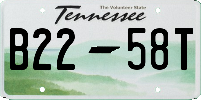 TN license plate B2258T