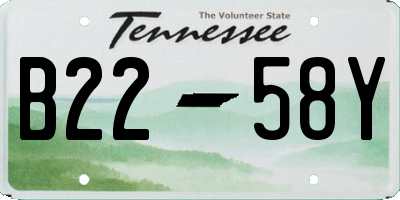 TN license plate B2258Y