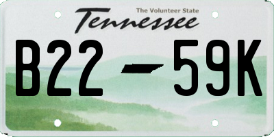 TN license plate B2259K
