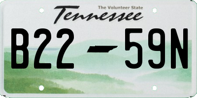 TN license plate B2259N