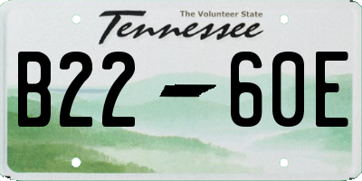 TN license plate B2260E
