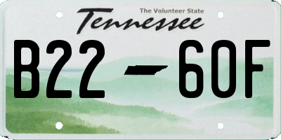 TN license plate B2260F