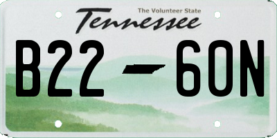 TN license plate B2260N