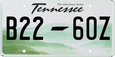 TN license plate B2260Z