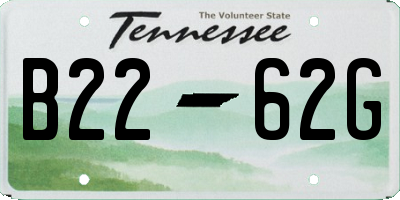 TN license plate B2262G
