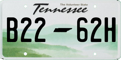 TN license plate B2262H