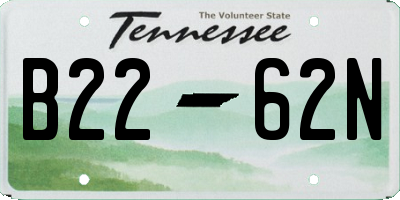 TN license plate B2262N