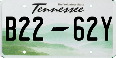 TN license plate B2262Y