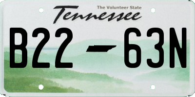 TN license plate B2263N
