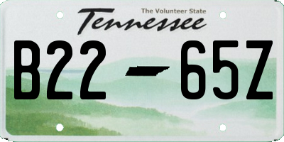 TN license plate B2265Z
