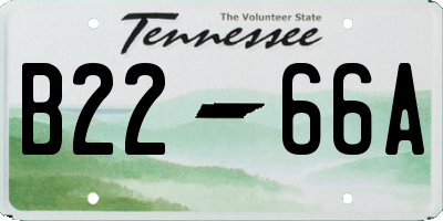 TN license plate B2266A