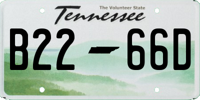 TN license plate B2266D