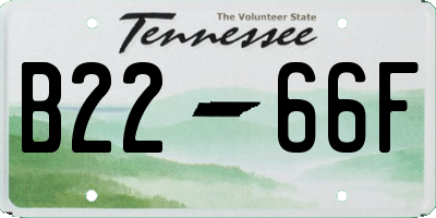 TN license plate B2266F