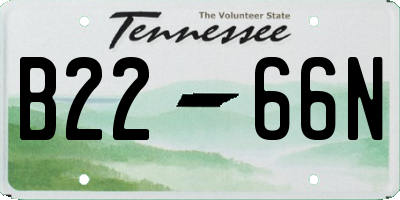 TN license plate B2266N