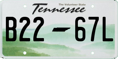 TN license plate B2267L